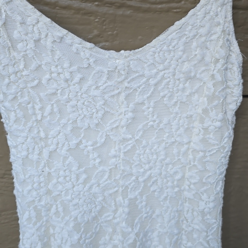 American Eagle Coquette Cream Lace skater Dress with Adjustable Straps Sz Small - Picture 3 of 6